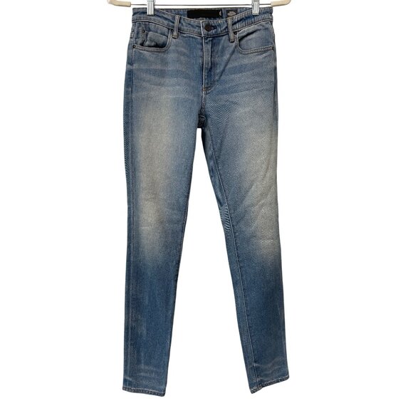 Denim X Alexander Wang Skinny Jeans Size 25 Mid Rise Light Indigo Fade Denim - Picture 2 of 8